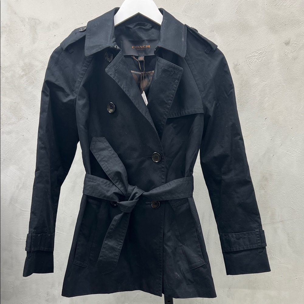 Coach Classic Black Trench Coat for Women